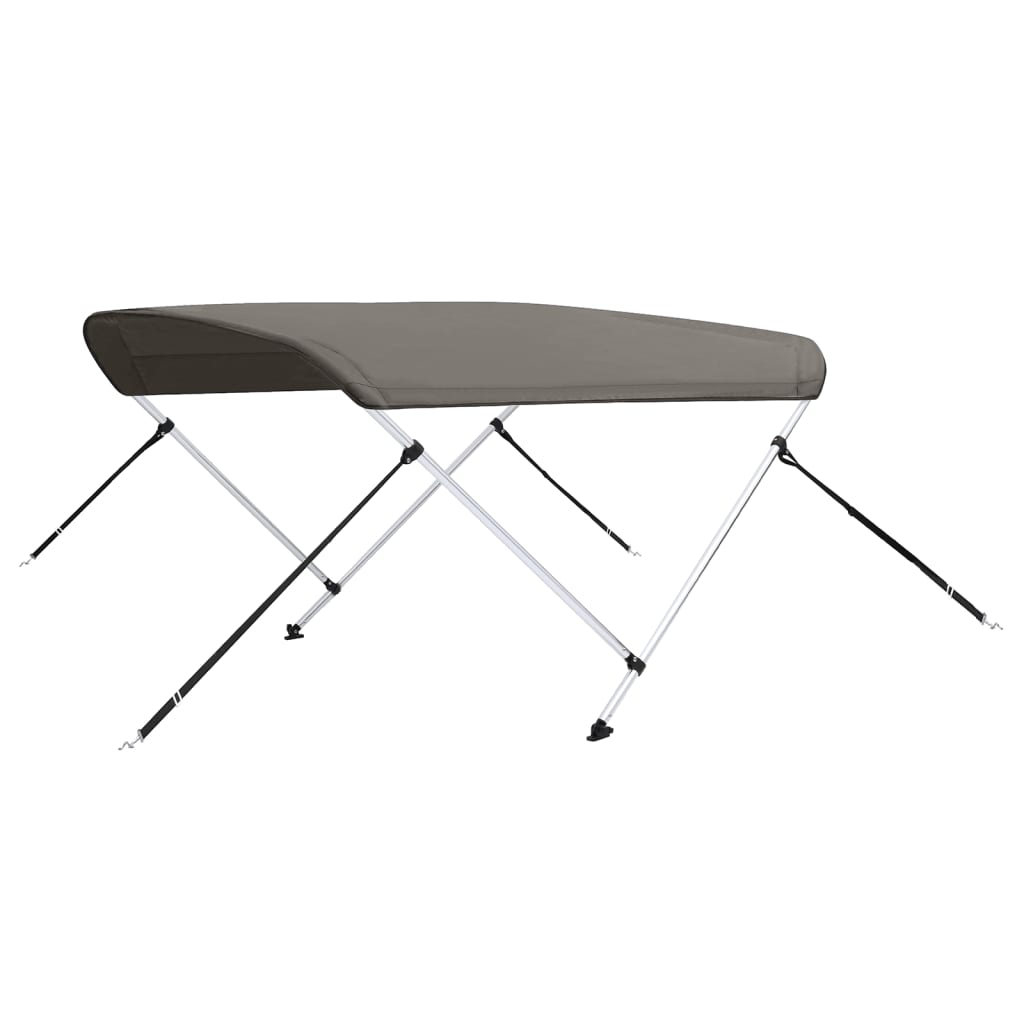 vidaXL Parasolar barcă Bimini cu 2 arcuri, gri, 180x150x110 cm