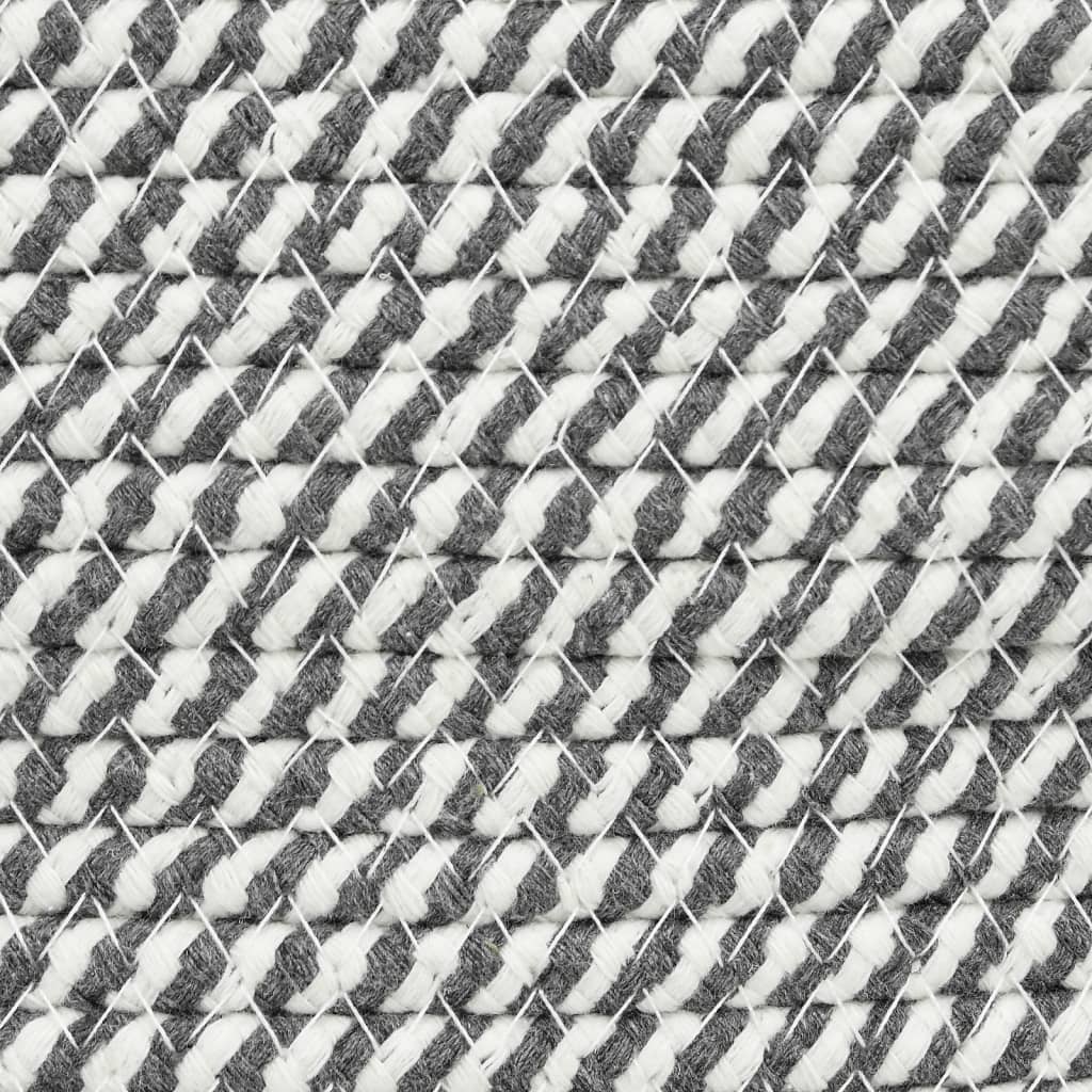 vidaXL Coș de rufe, gri și alb, Ø60x36 cm, bumbac