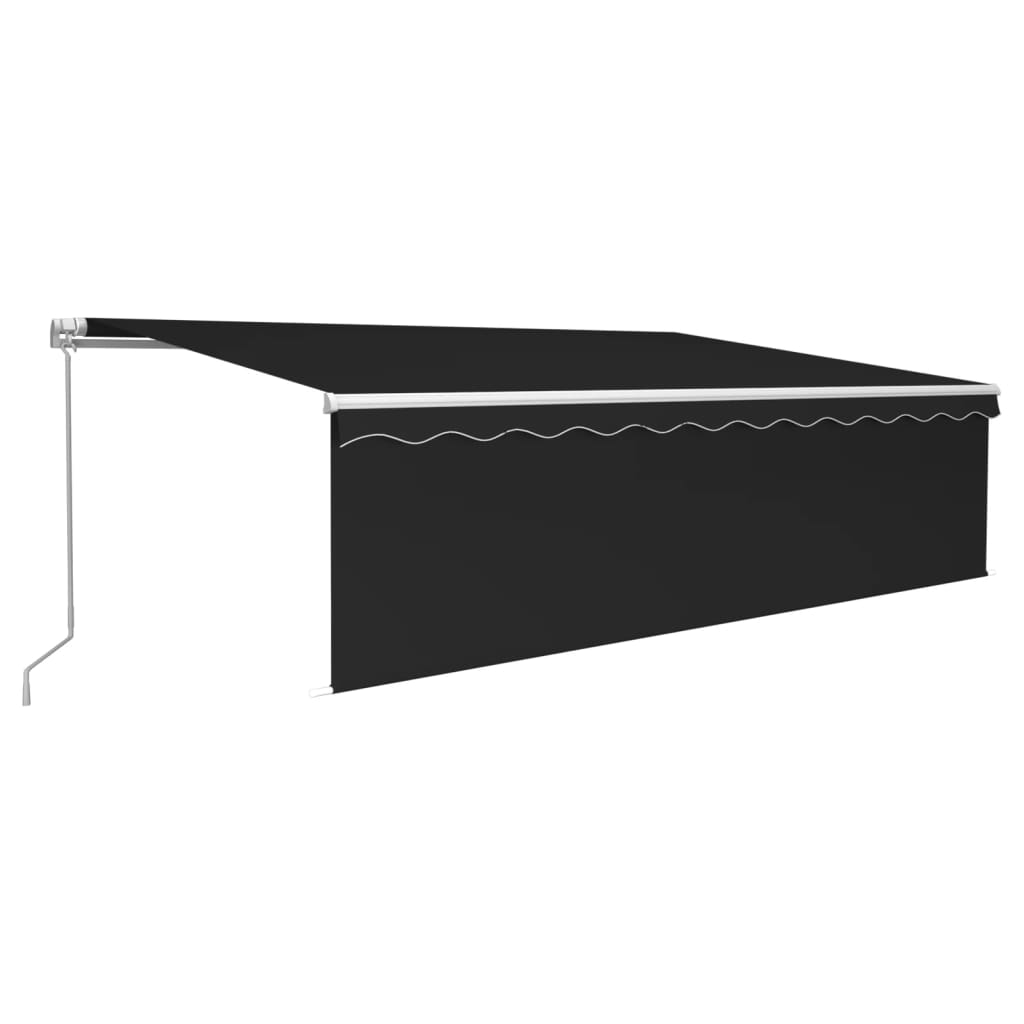 vidaXL Copertină retractabilă manual cu stor&LED, antracit, 5x3 m