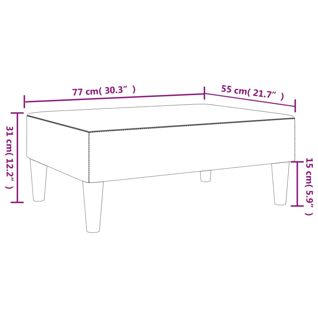 vidaXL Taburet, gri închis, 77x55x31 cm, catifea