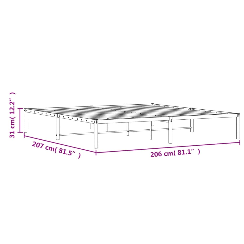 vidaXL Cadru pat metalic, alb, 200x200 cm