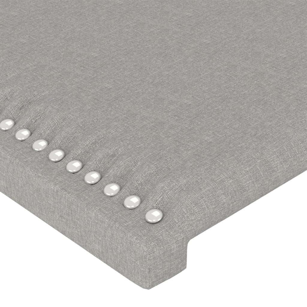 vidaXL Tăblie de pat cu LED, gri deschis, 180x5x118/128 cm, textil