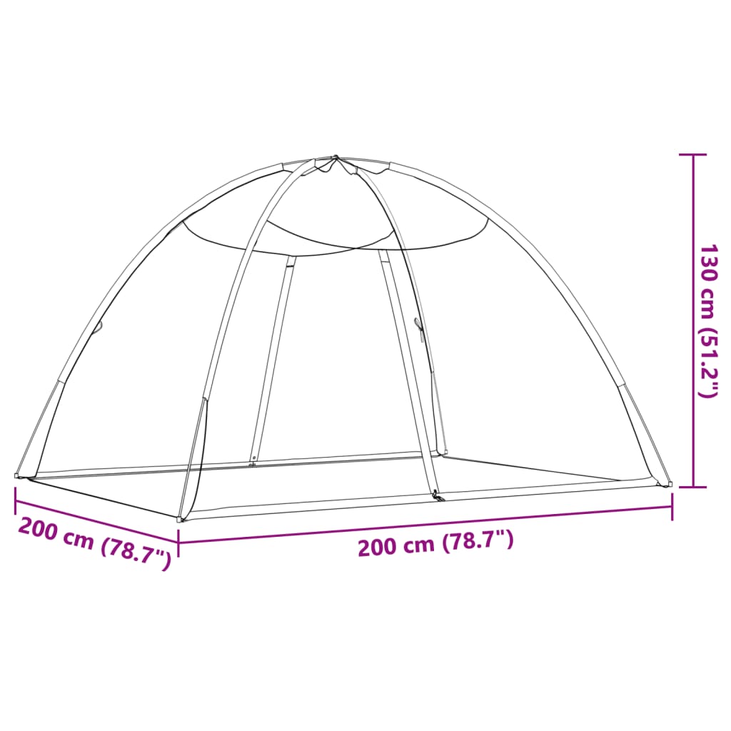 vidaXL Plasa țânțari Mongolia cu uși, 220 ochiuri negru 200x150x140 cm