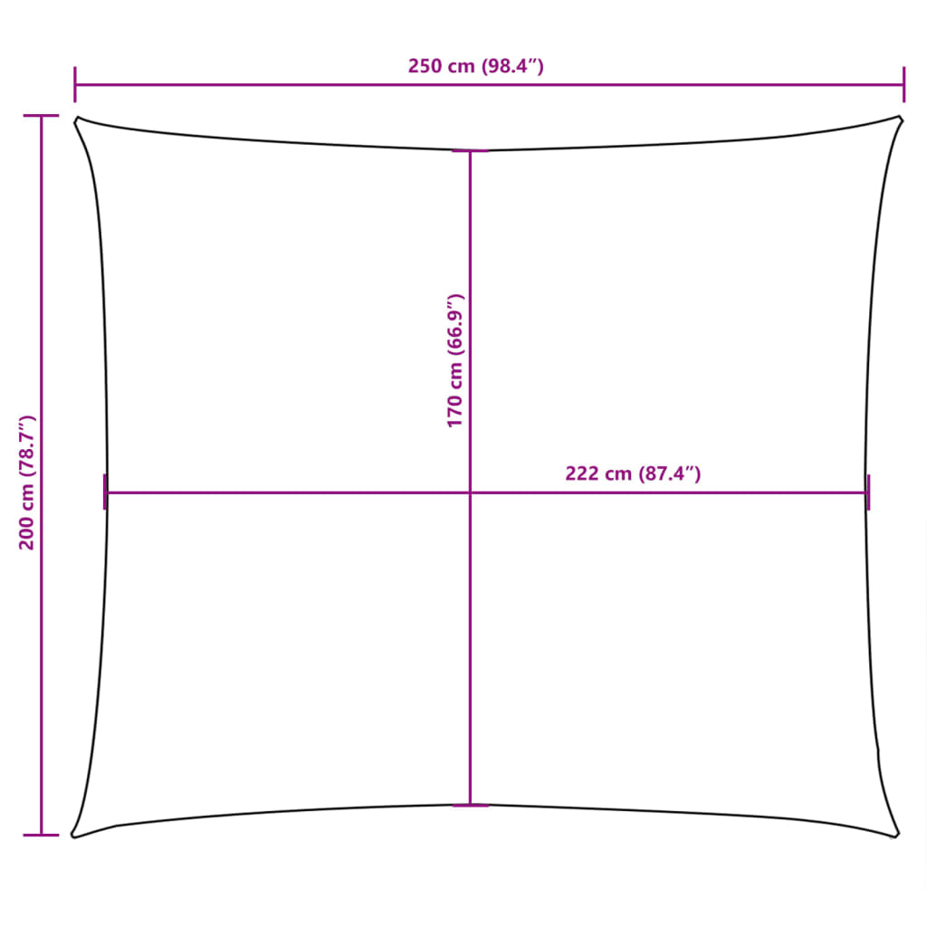 vidaXL Parasolar, antracit, 2x2,5 m, țesătură oxford, dreptunghiular