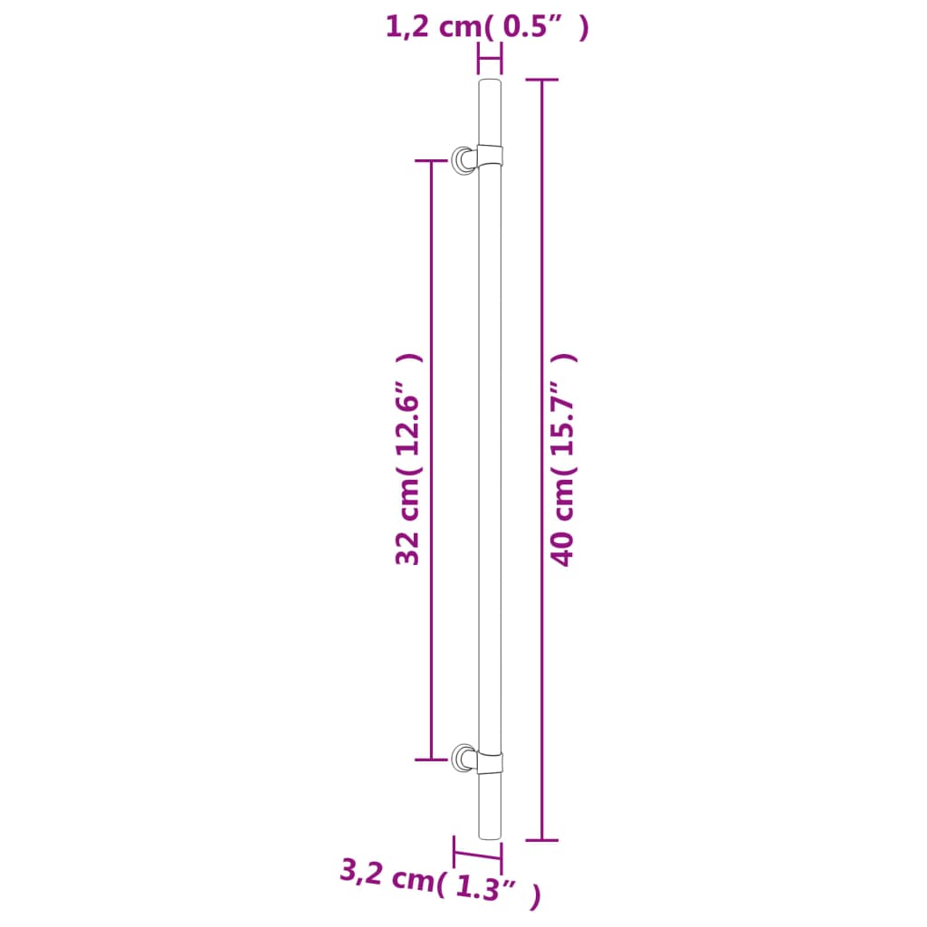 vidaXL Mânere de dulap, 20 buc., bronz, 320 mm, oțel inoxidabil