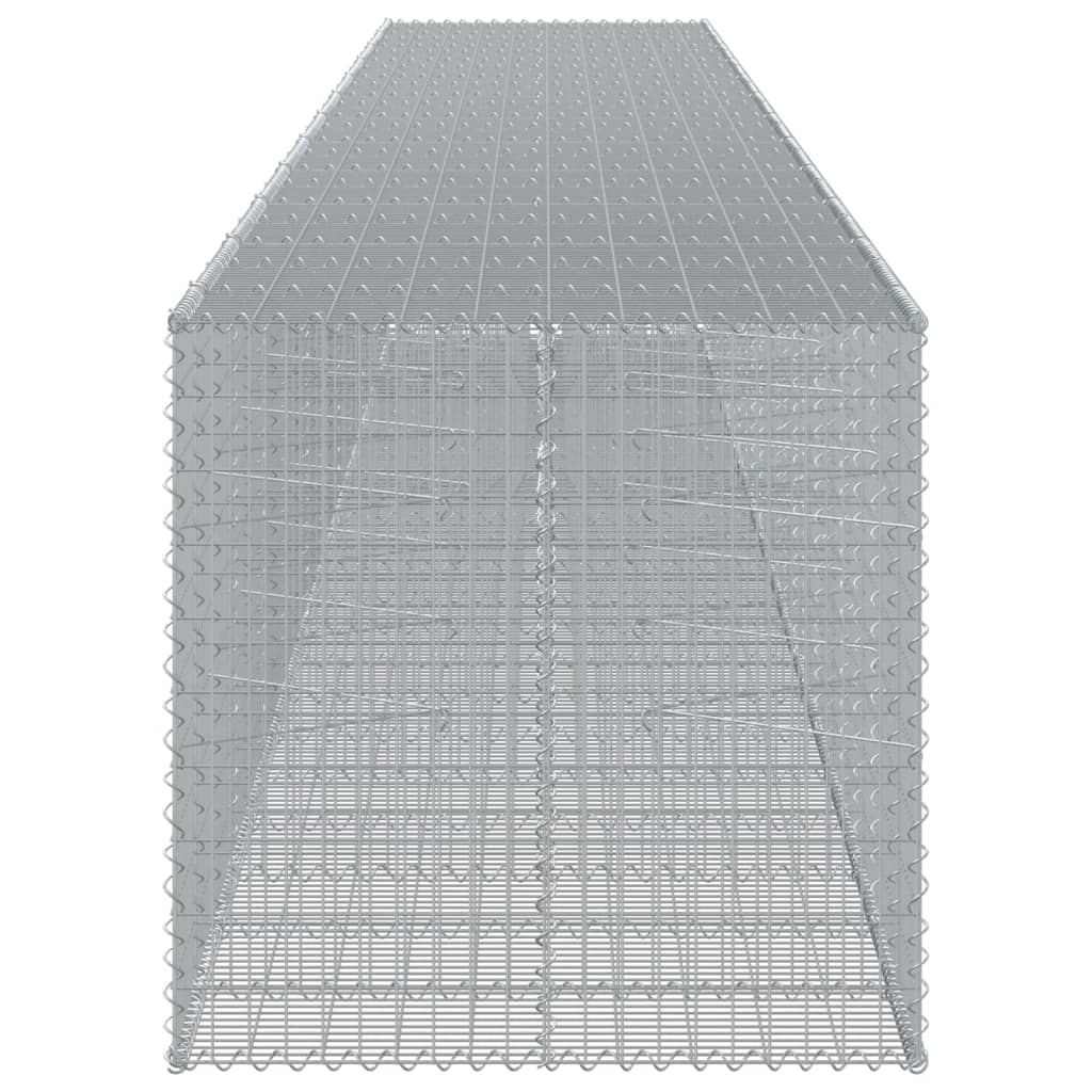 vidaXL Coș gabion cu capac, 1150x100x100 cm, fier galvanizat