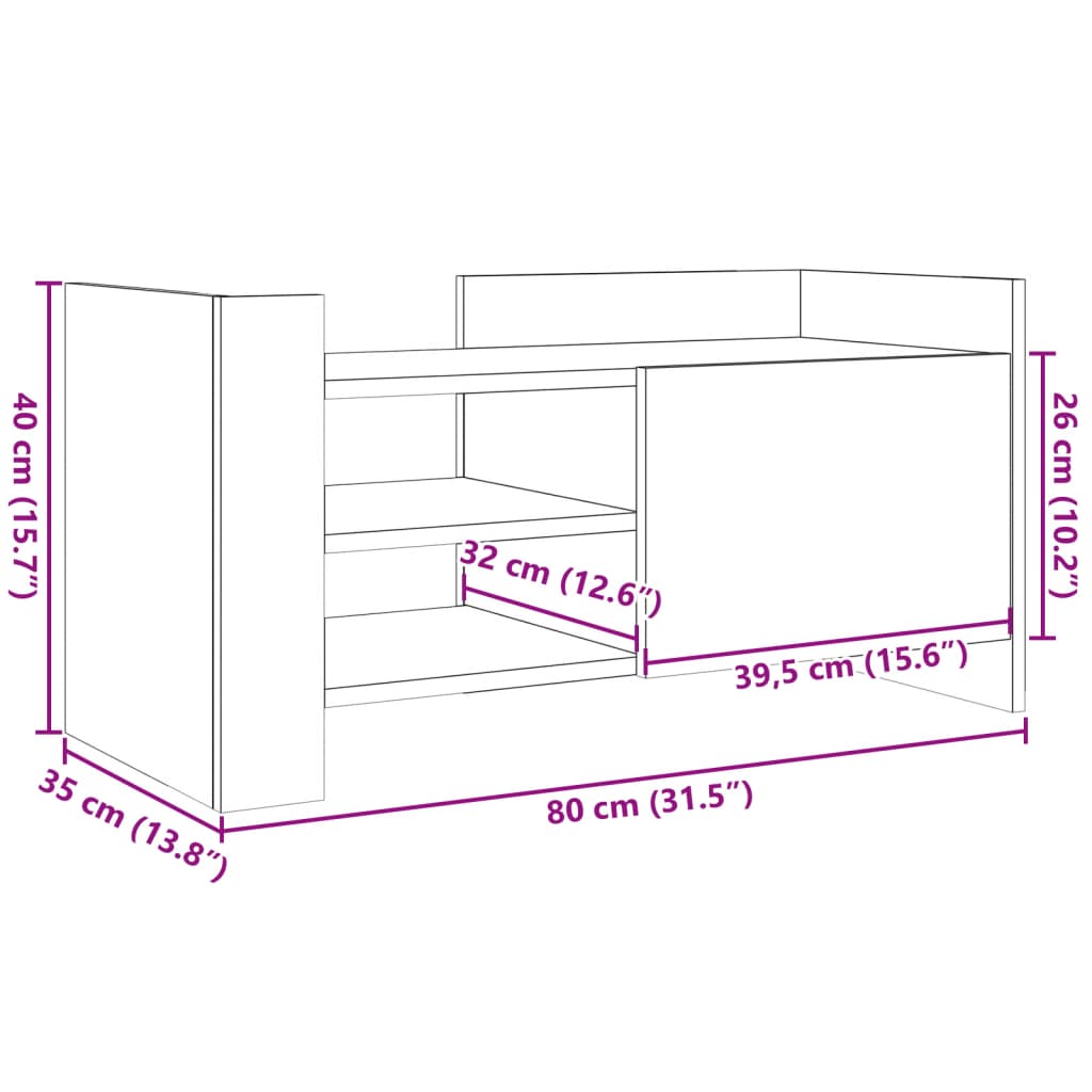 vidaXL Comodă TV, stejar maro, 150x30x50 cm, lemn compozit