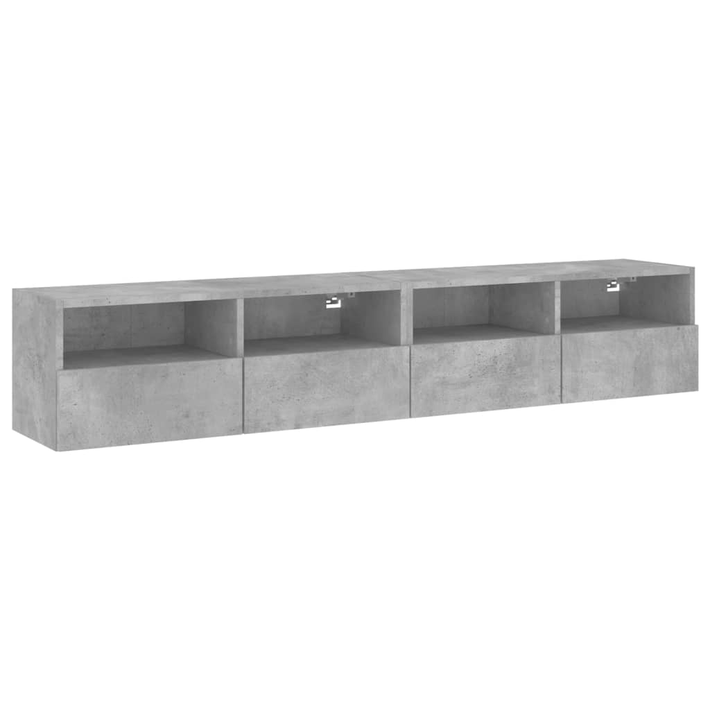 vidaXL Comode TV de perete, 2 buc., gri beton, 80x30x30 cm, lemn