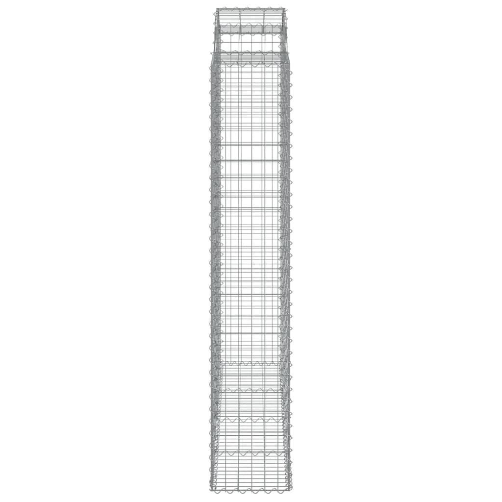 vidaXL Coșuri gabion arcuite, 2 buc, 200x50x220/240cm, fier galvanizat