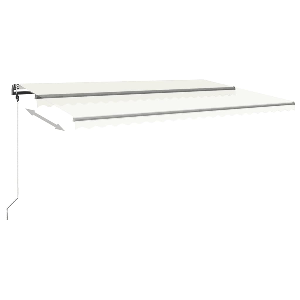 vidaXL Copertină retractabilă manual cu LED, crem, 500x350 cm