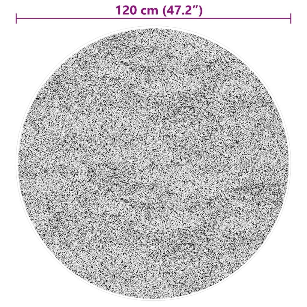 vidaXL Covor HUARTE, fir scurt, moale și lavabil, gri, Ø 120 cm