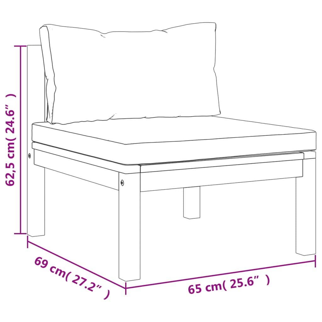 vidaXL Set mobilier grădină cu perne, 10 piese, lemn masiv de acacia