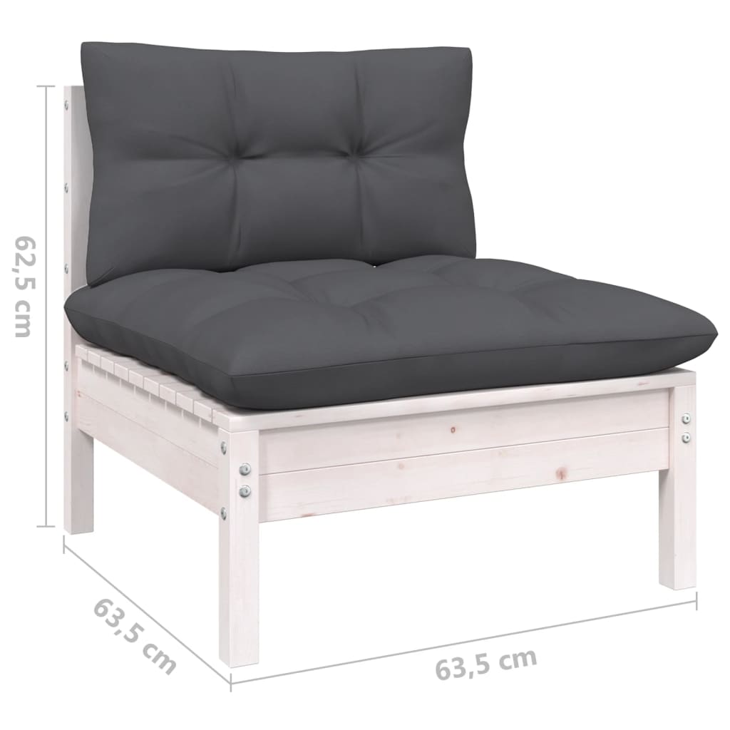 vidaXL Set mobilier de grădină cu perne, 8 piese, antracit, lemn pin