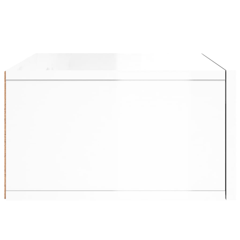 vidaXL Noptieră de perete, alb extralucios, 35x35x20 cm