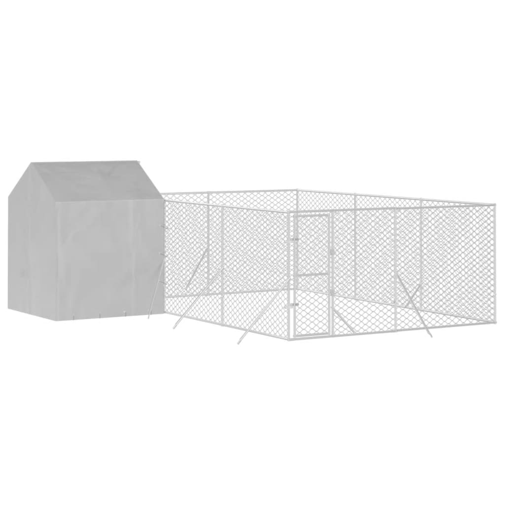 vidaXL Padoc de exterior cu acoperiș argintiu 6x6x2,5m oțel galvanizat