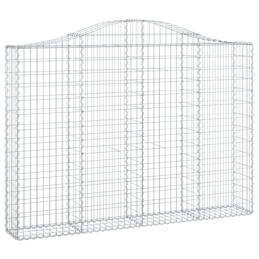 vidaXL Coșuri gabion arcuite 3 buc, 200x30x140/160cm, fier galvanizat