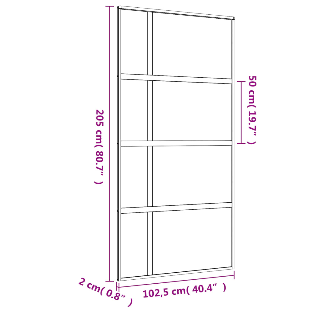 vidaXL Ușă glisantă, auriu, 102,5x205 cm, sticlă ESG mată și aluminiu