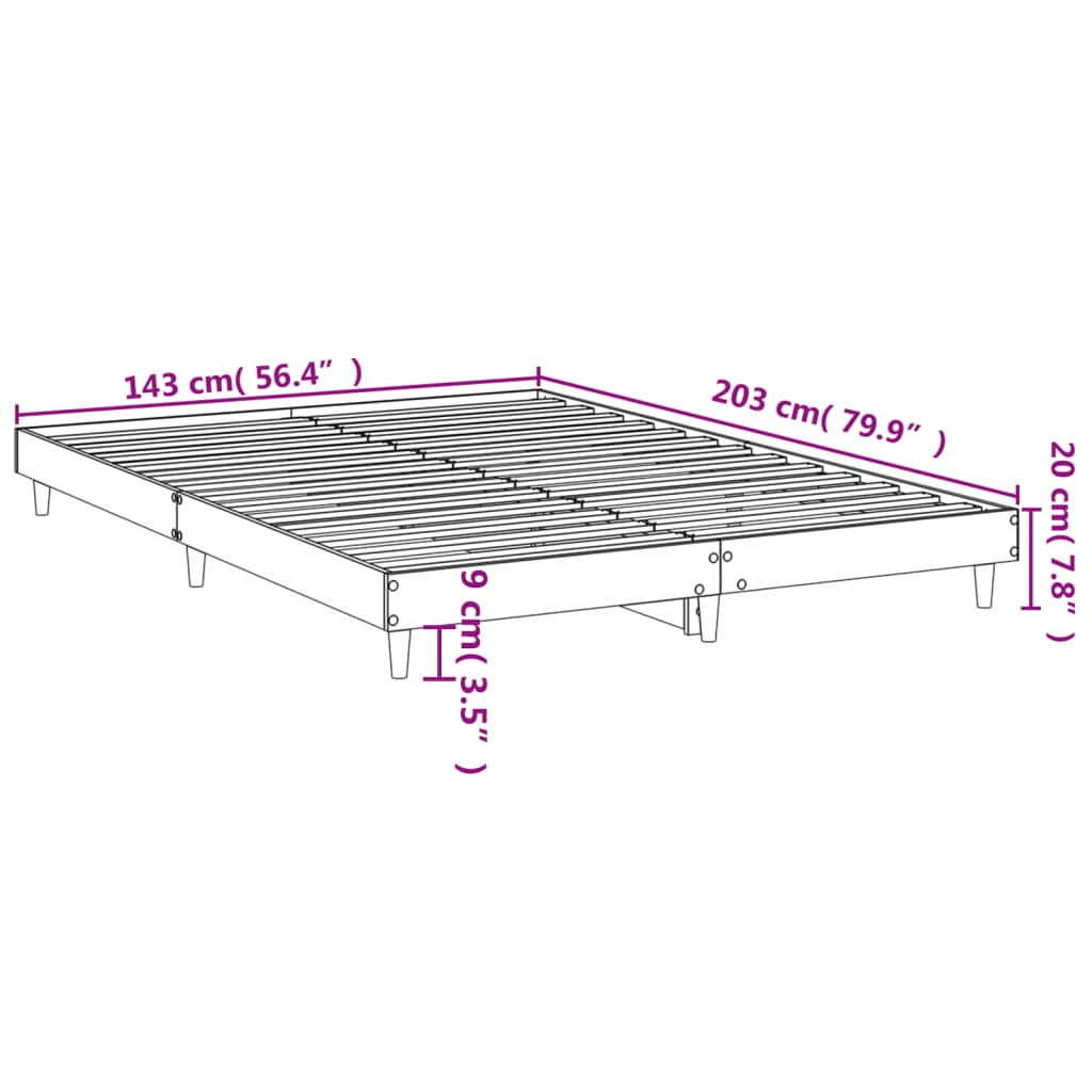 vidaXL Cadru pat fără saltea stejar sonoma 140x200 cm lemn prelucrat