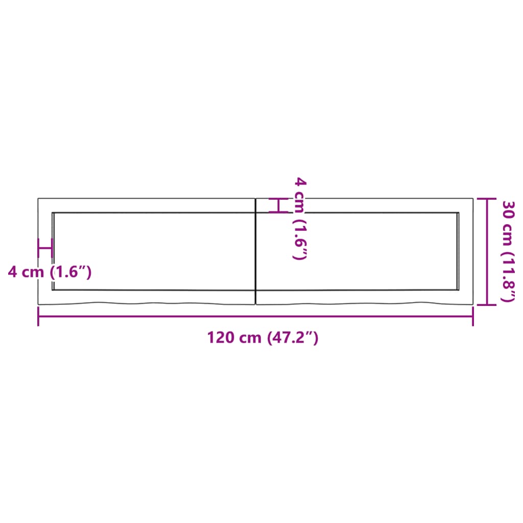 vidaXL Raft de perete maro deschis 120x30x(2-4) cm lemn stejar tratat