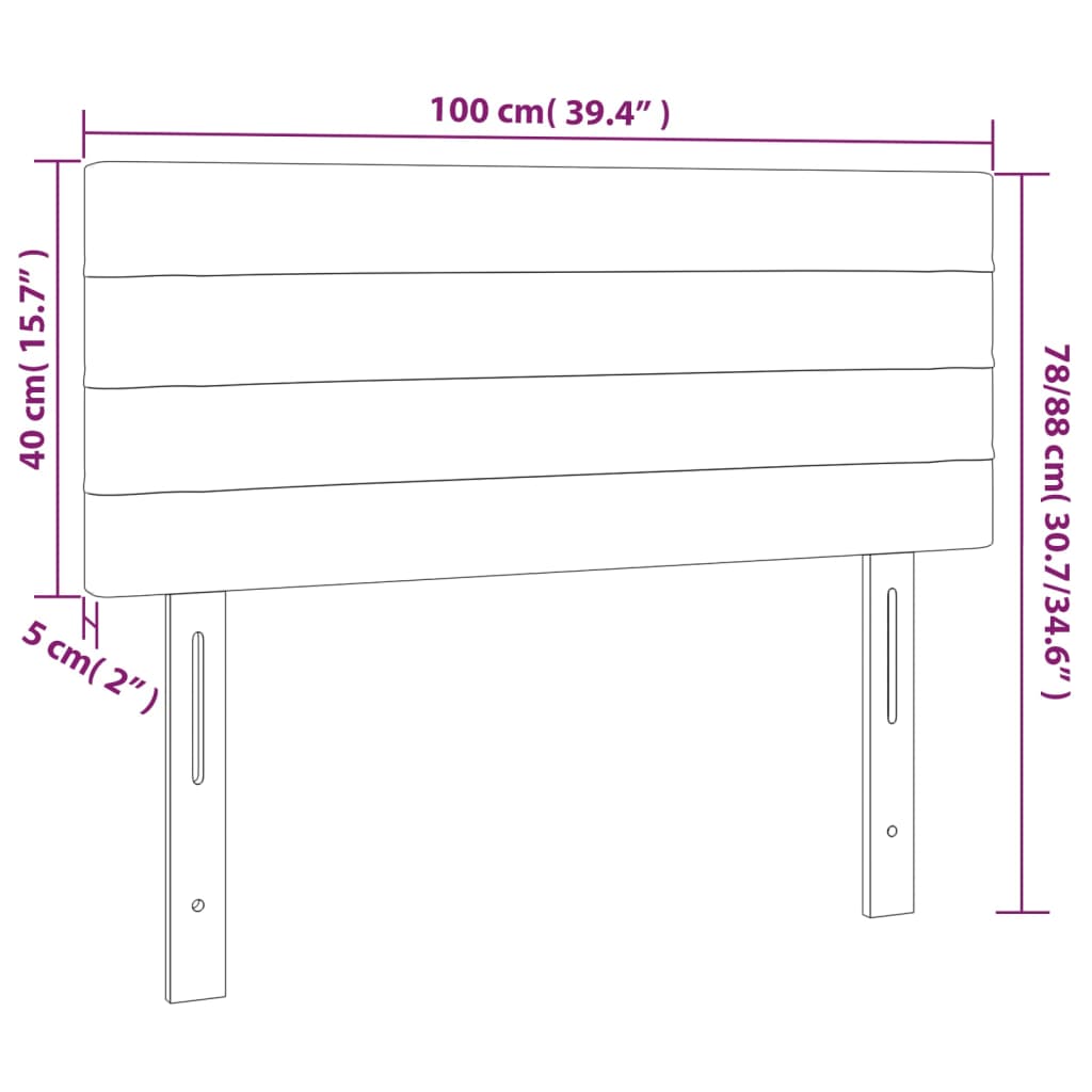 vidaXL Tăblie de pat, gri închis, 100x5x78/88 cm, textil