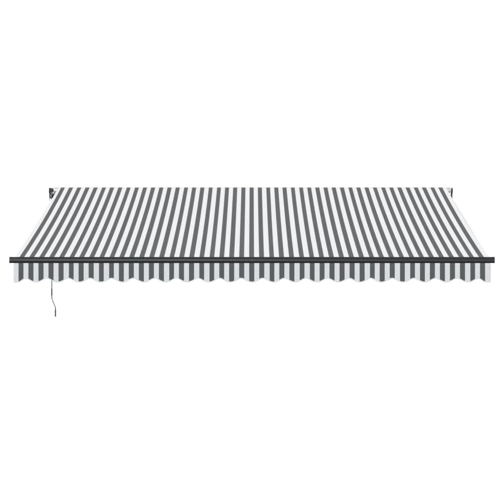 vidaXL Copertină retractabilă automat cu LED, antracit/alb, 500x300 cm