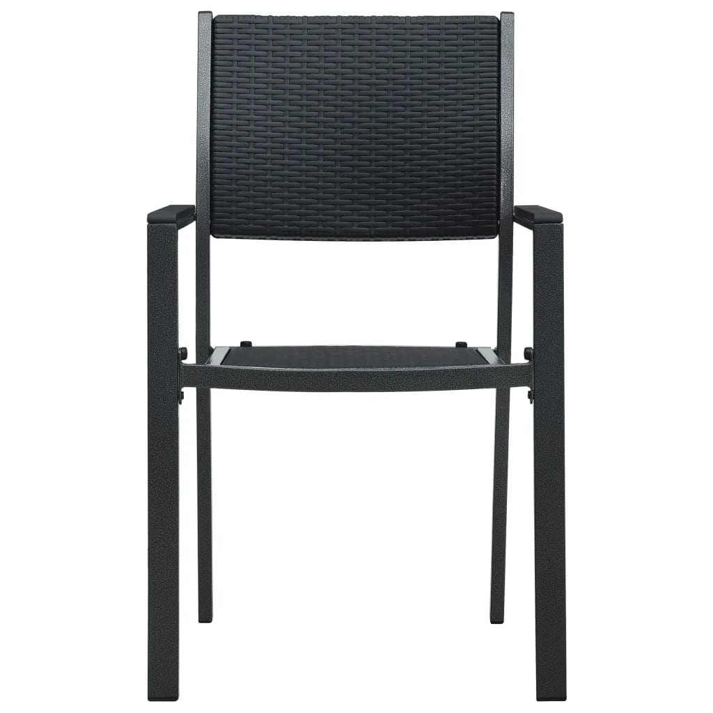 vidaXL Set mobilier de grădină, 9 piese, negru