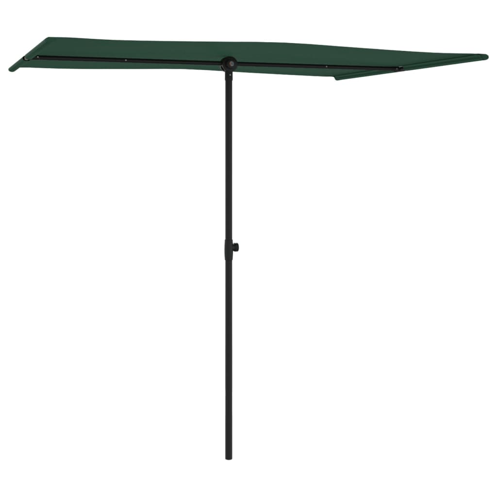 vidaXL Umbrelă de soare de grădină, stâlp aluminiu, verde, 2x1,5 cm