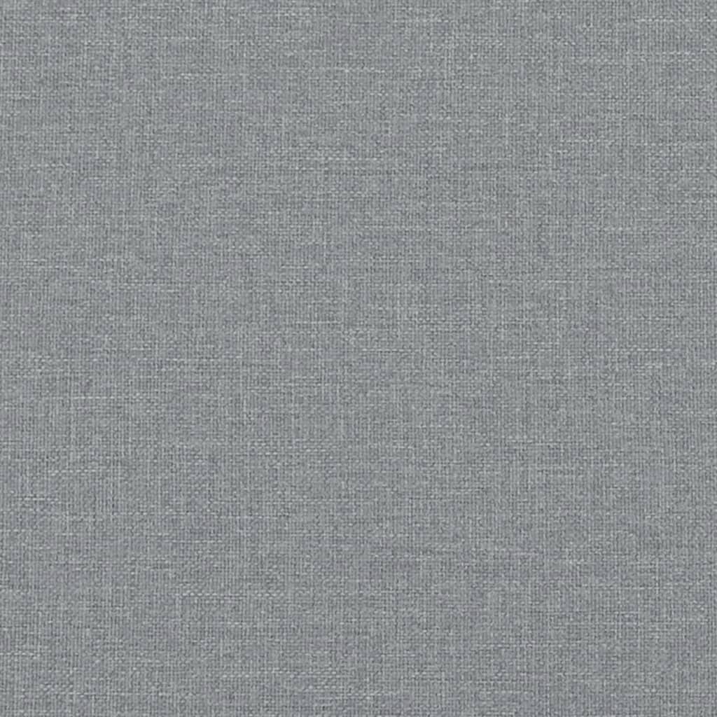 vidaXL Pat continental cu saltea, gri deschis, 160x200 cm, textil