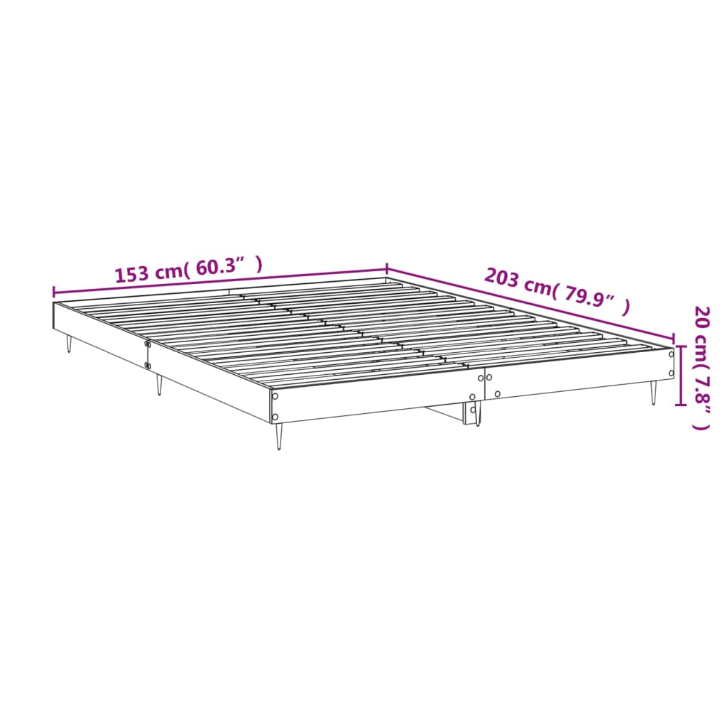 vidaXL Cadru de pat, stejar maro, 150x200 cm, lemn prelucrat