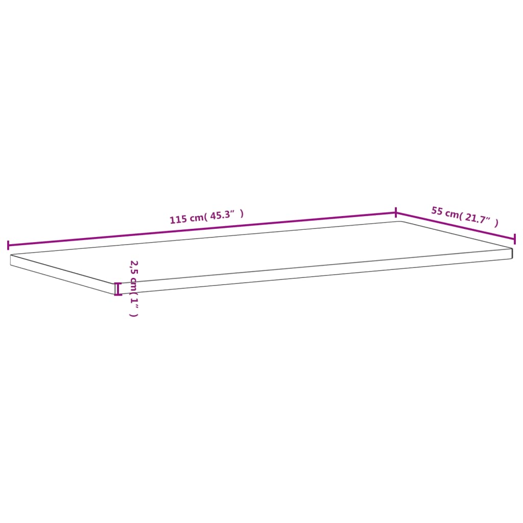 vidaXL Blat de birou, 115x55x2,5 cm, lemn masiv de fag