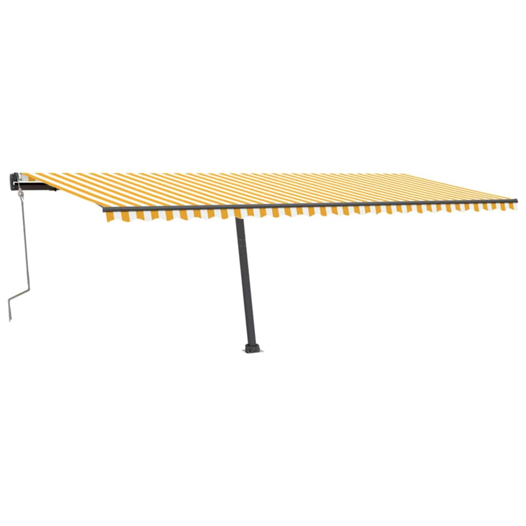 vidaXL Copertină autonomă retractabilă manual, galben&alb, 600x300 cm