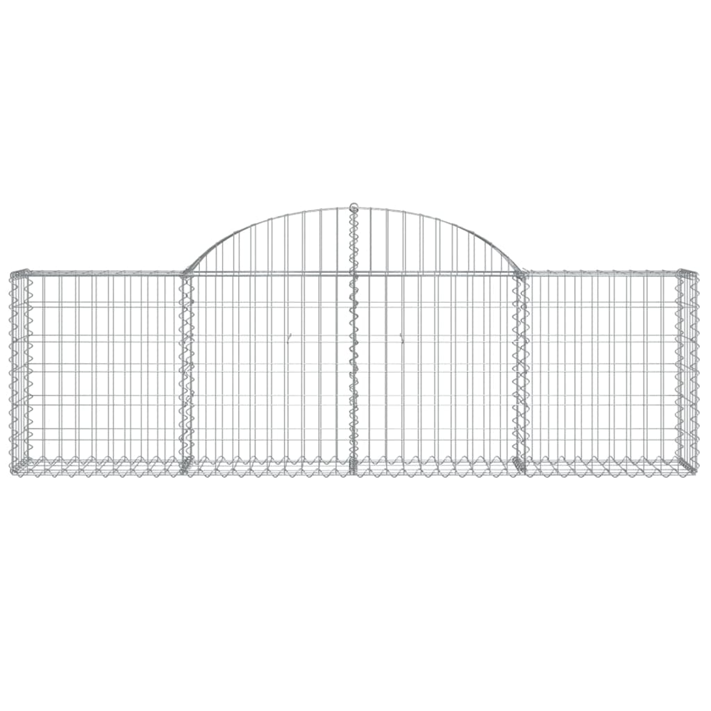 vidaXL Coșuri gabion arcuite 5 buc, 200x30x60/80 cm, fier galvanizat