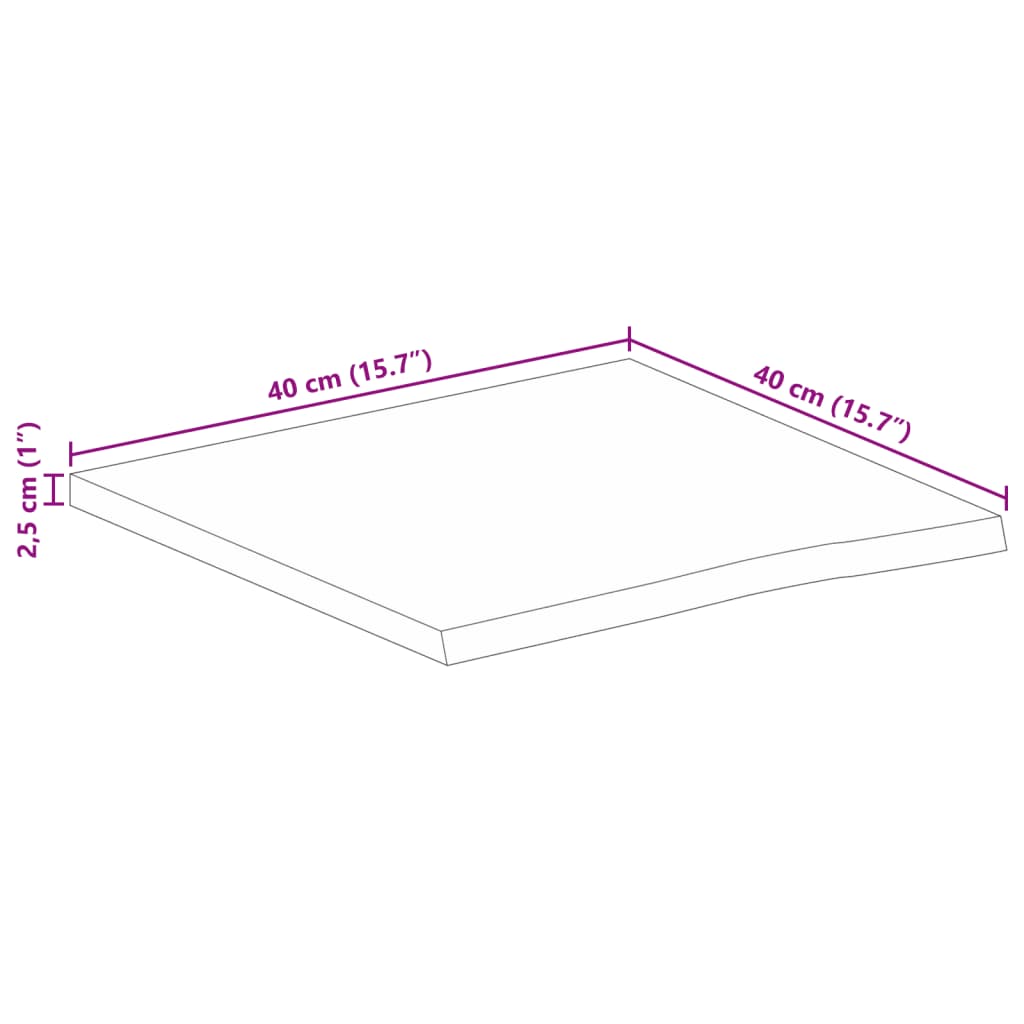 vidaXL Blat de masă contur organic 40x40x2,5 cm lemn masiv de mango