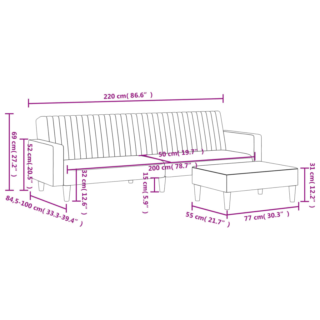 vidaXL Set de canapele, 2 piese, gri, piele ecologică