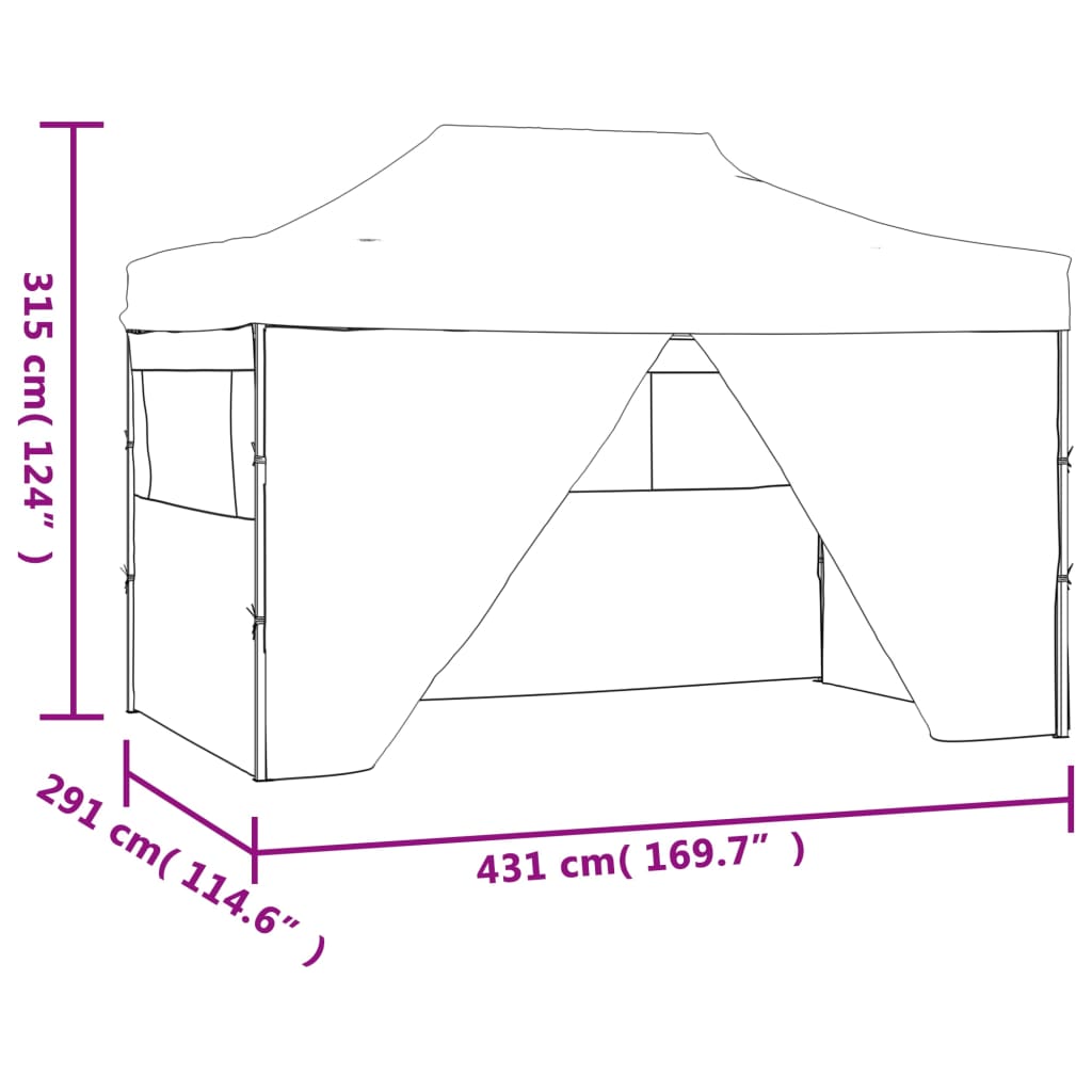 42512 vidaXL Foldable Tent Pop-Up with 4 Side Walls 3x4,5 m Blue