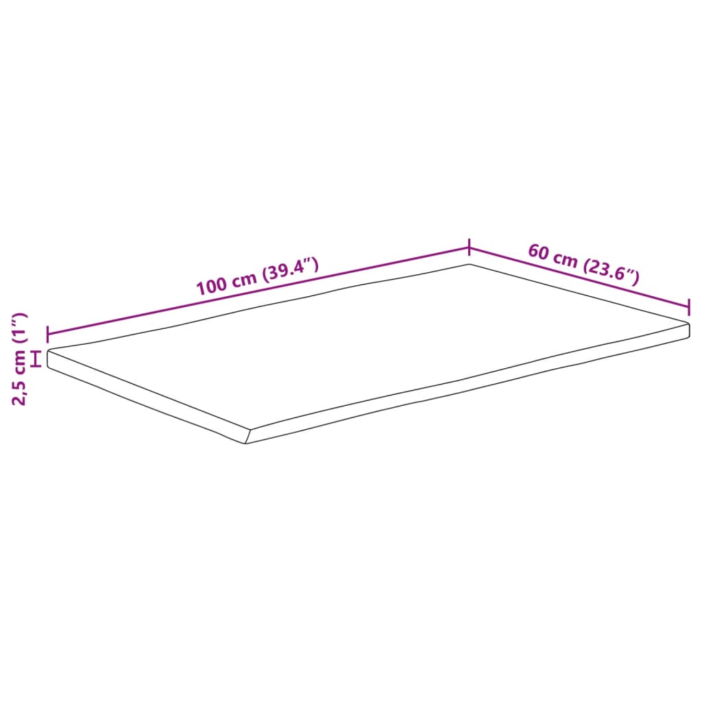 vidaXL Blat masă 100x60x2,5 cm lemn masiv mango