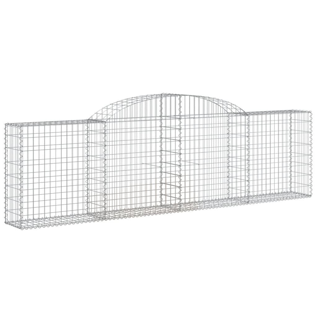 vidaXL Coșuri gabion arcuite 9 buc., 300x30x80/100 cm, fier galvanizat