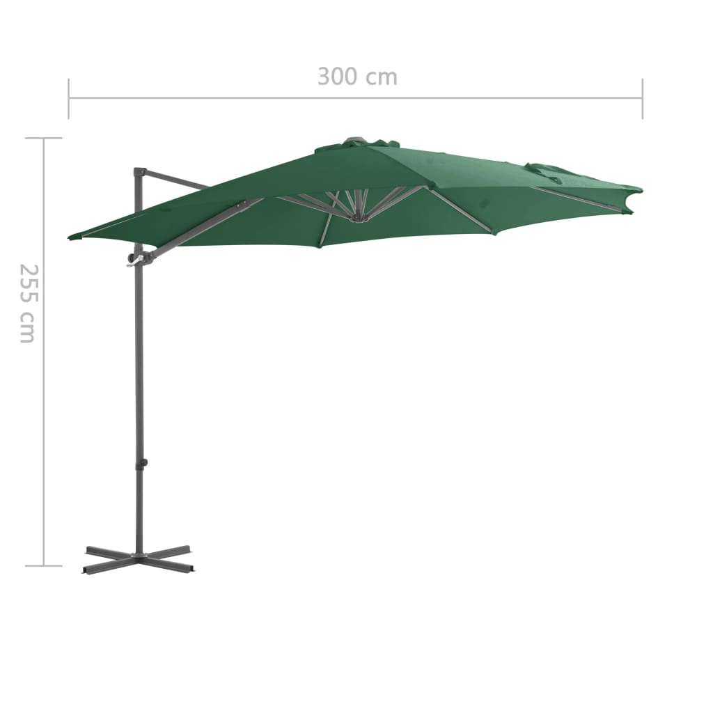 vidaXL Umbrelă de soare de grădină, bază portabilă, verde