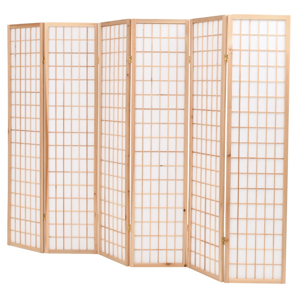 vidaXL Paravan pliabil 6 panouri, stil japonez, 240x170 cm, Natural