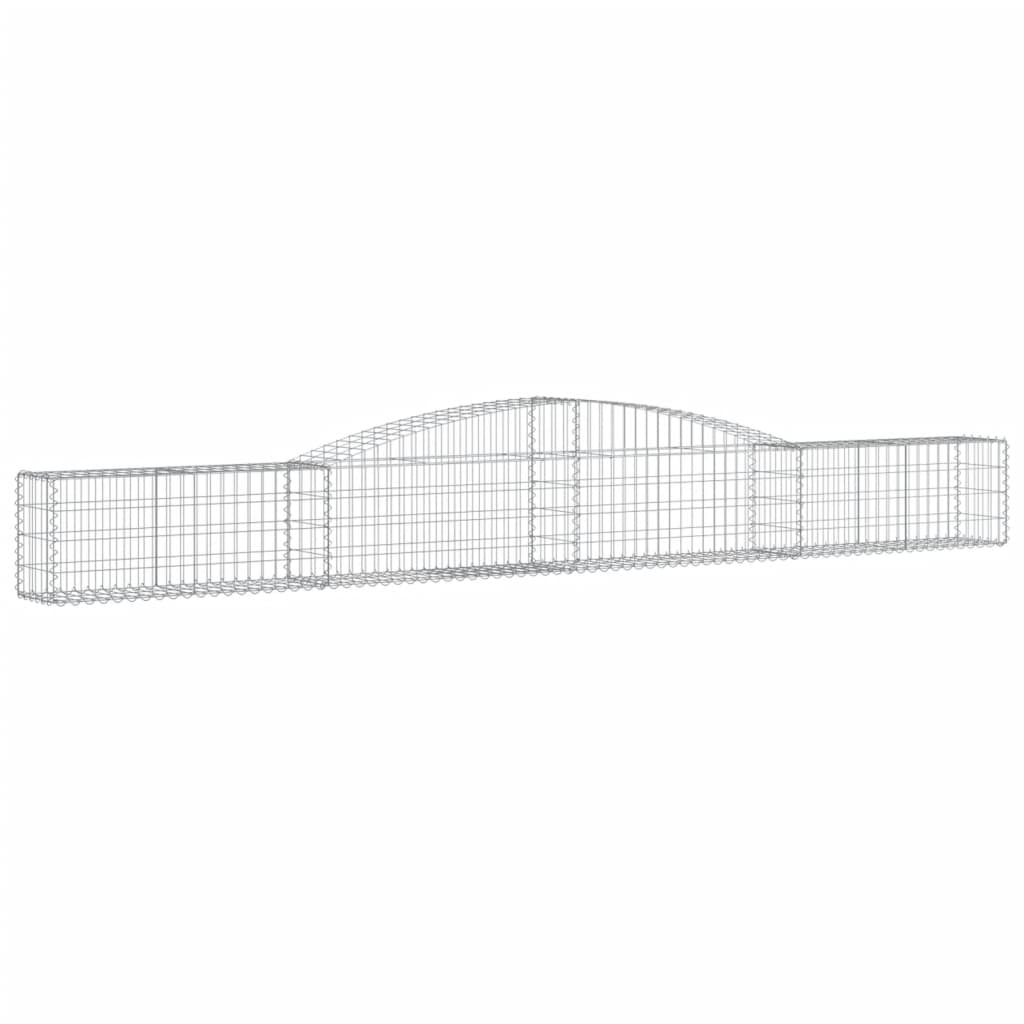 vidaXL Coșuri gabion arcuite 2 buc, 400x30x40/60 cm, fier galvanizat