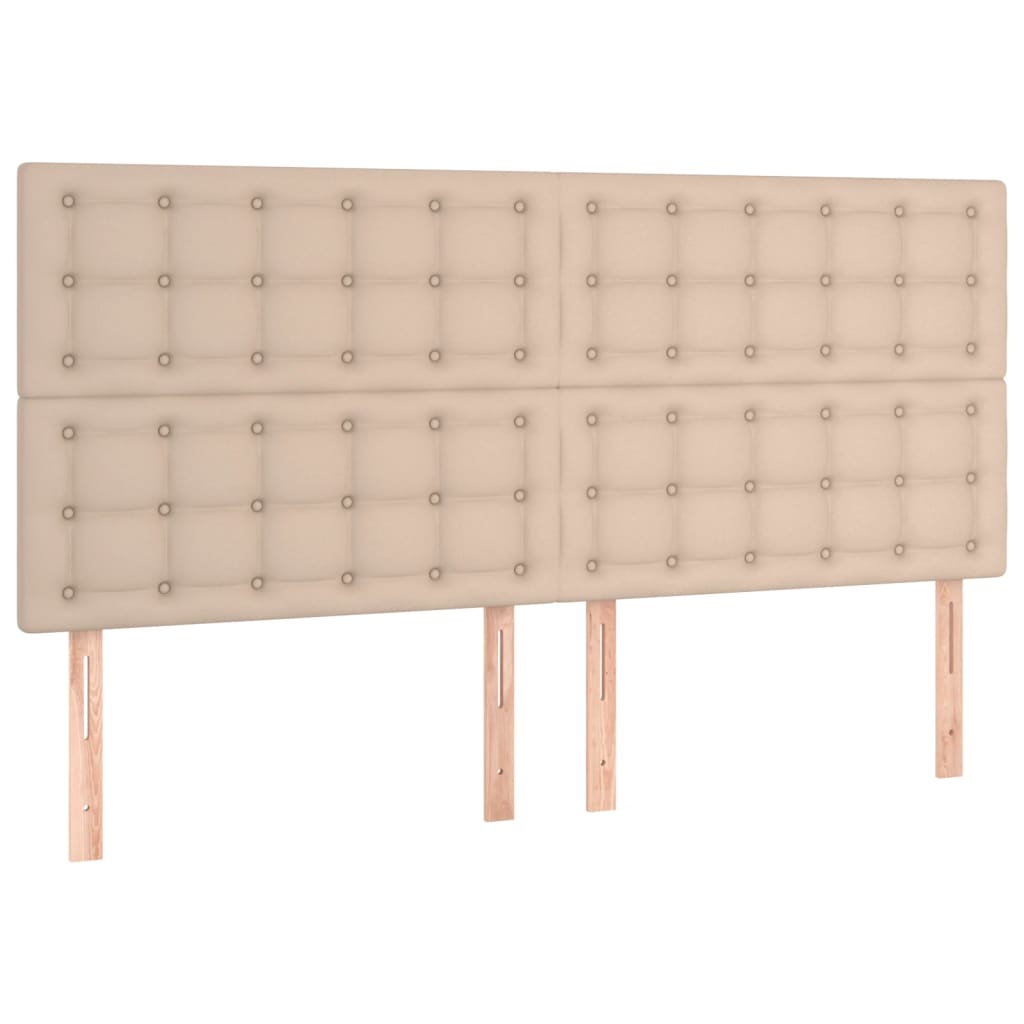 vidaXL Pat box spring cu saltea, cappuccino, 160x200cm piele ecologică