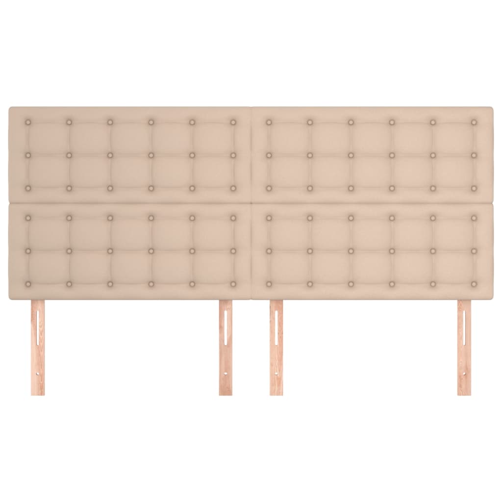 vidaXL Tăblii de pat 4 buc, cappuccino 80x5x78/88 cm piele ecologică