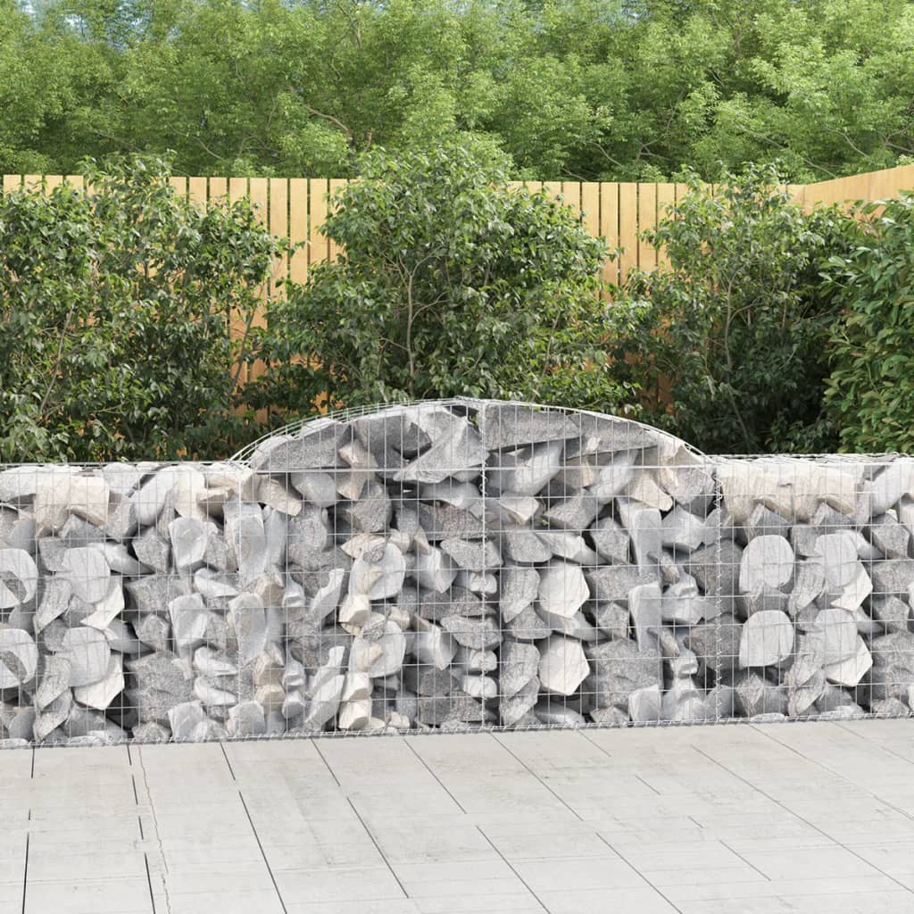 vidaXL Coșuri gabion arcuite 11 buc, 300x50x80/100 cm, fier galvanizat