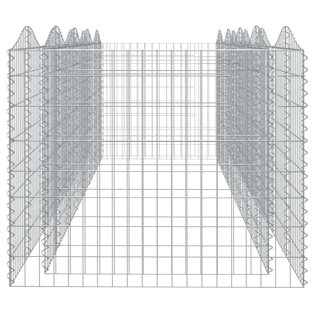 vidaXL Strat înălțat cu gabion arcuit, 400x100x100 cm, fier galvanizat