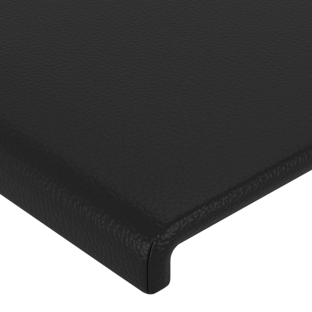 vidaXL Tăblie de pat cu aripioare negru 93x16x78/88 cm piele ecologică