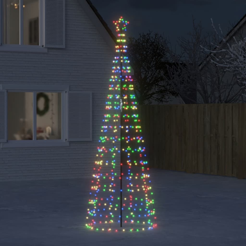 vidaXL Lumină brad de Crăciun cu țăruși 570 LED-uri, multicolor 300 cm