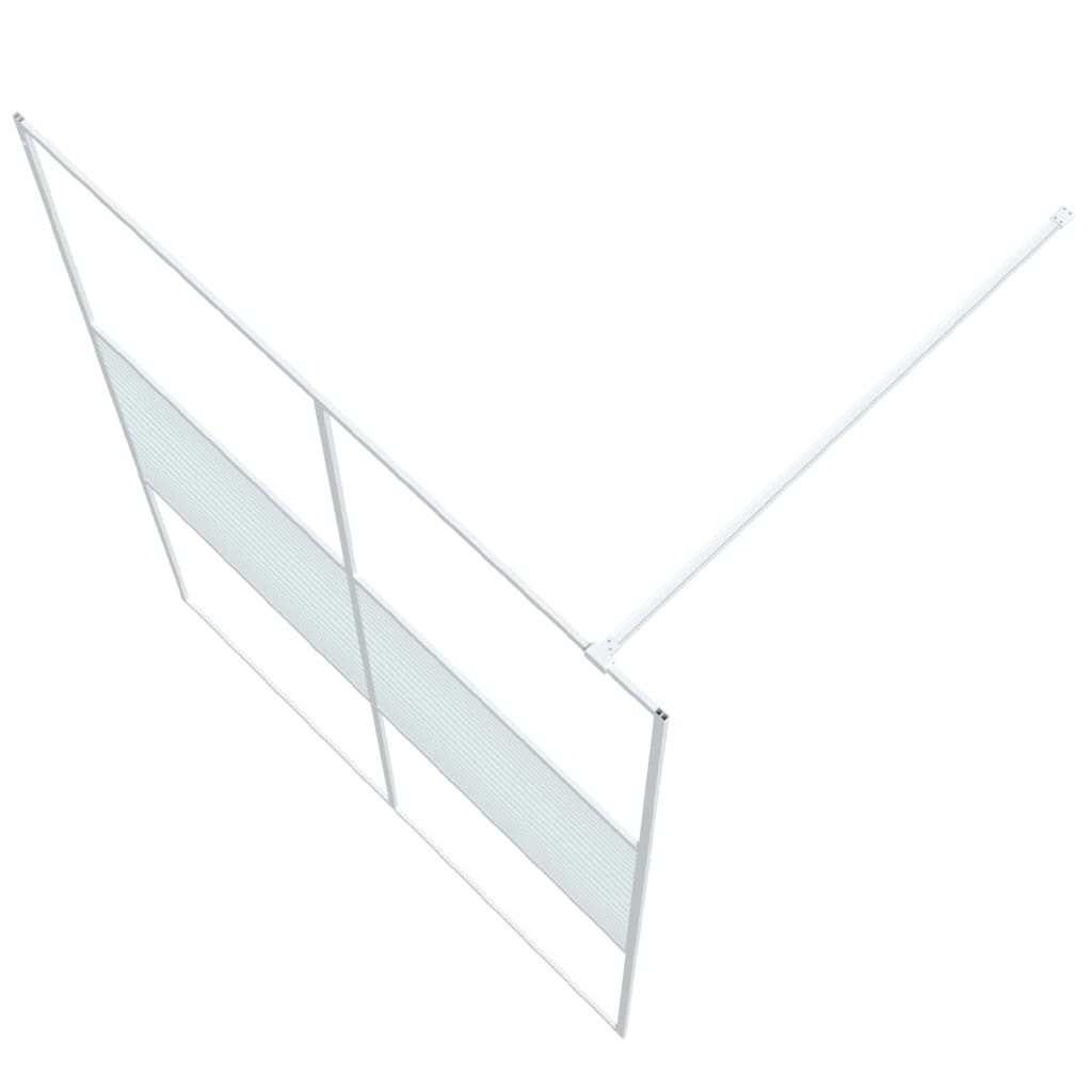 vidaXL Perete de duș walk-in, alb, 140x195 cm, sticlă ESG transparentă