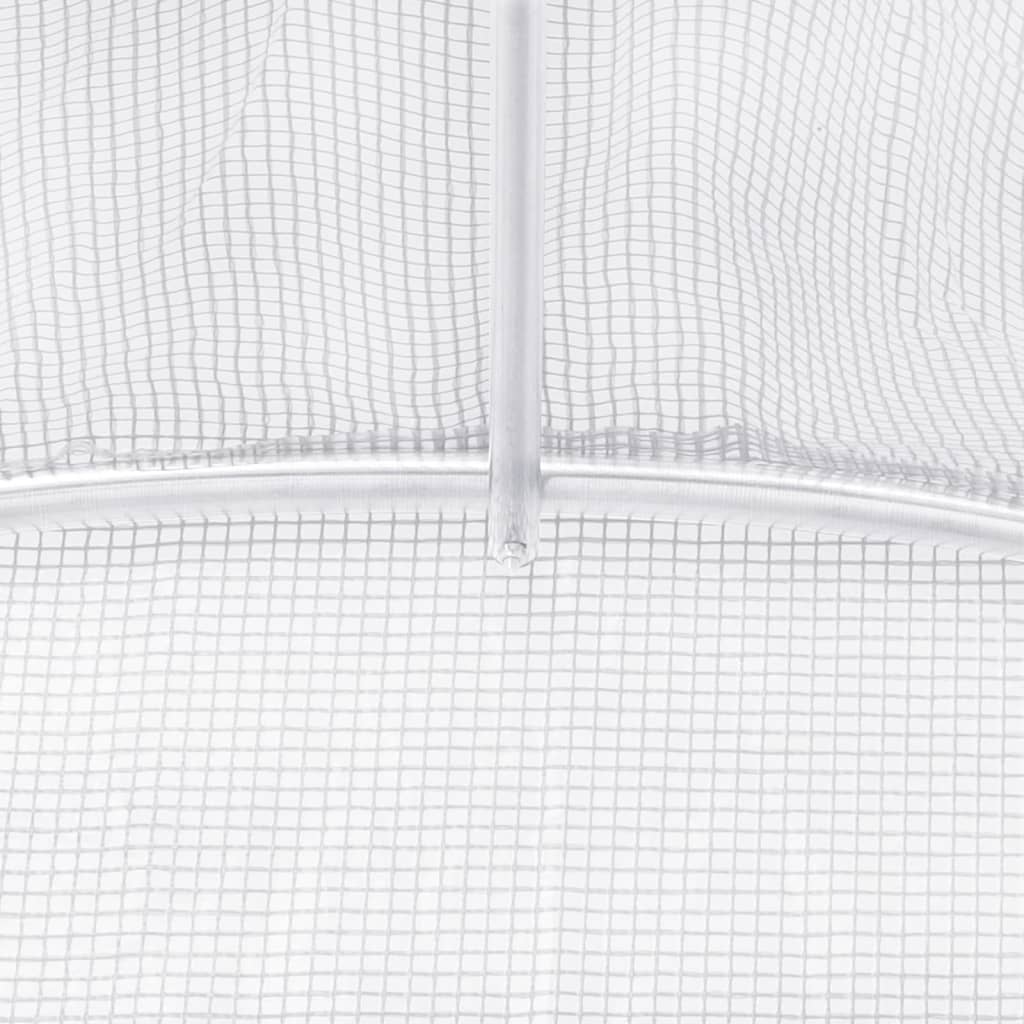 vidaXL Seră cu cadru din oțel, alb, 66 m², 22x3x2 m