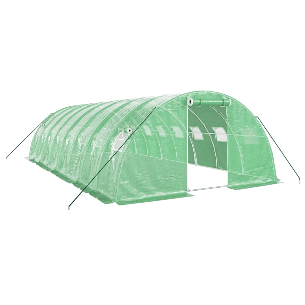 vidaXL Seră cu cadru din oțel, verde, 32 m², 8x4x2 m