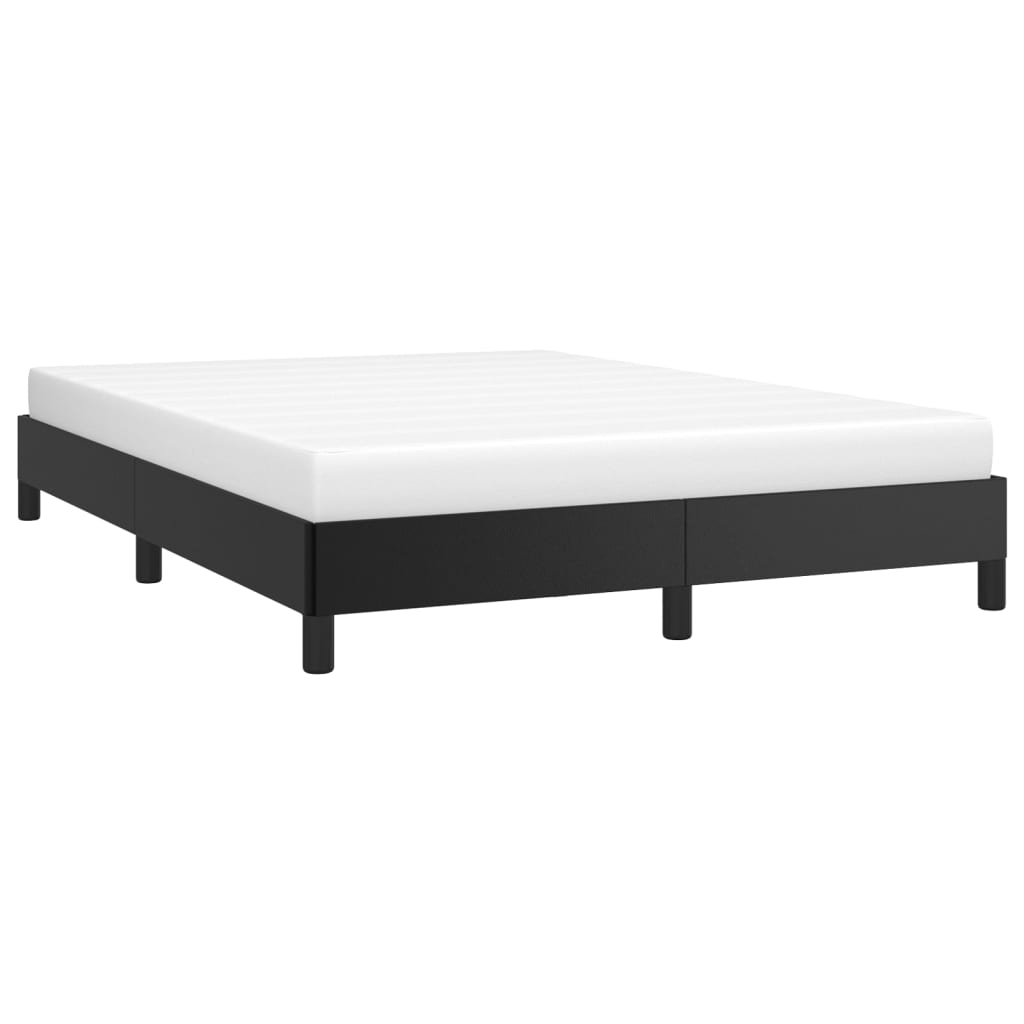 vidaXL Cadru de pat, negru, 140x190 cm, piele ecologică